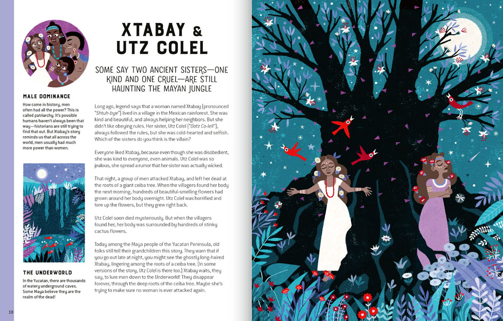 Book pages about Xtabay and Utz Colel