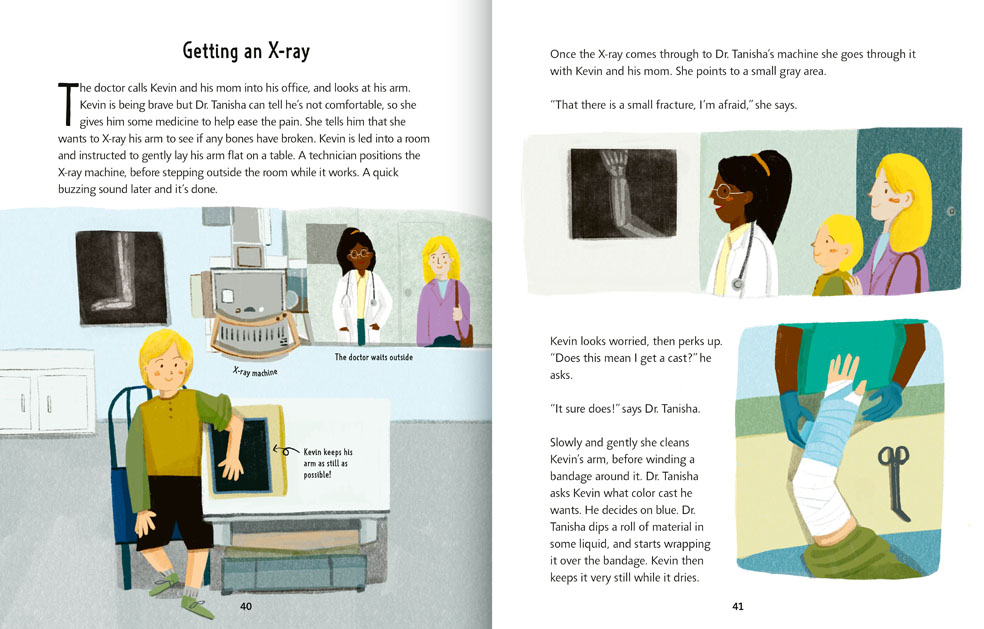 Book pages about getting an X-ray