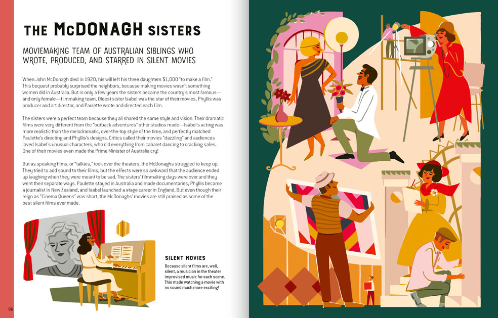 Book pages about the McDonagh sisters